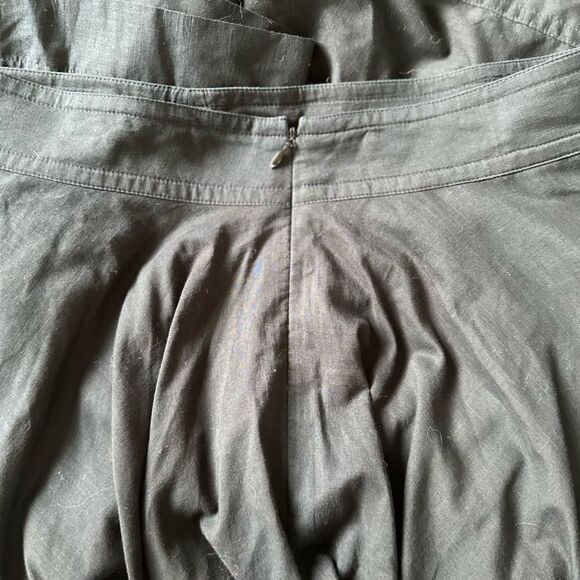 St. John’s Women’s Cut Black Cotton Shark Hem Midi High Waisted Skirt Size 10 - Picture 4 of 8